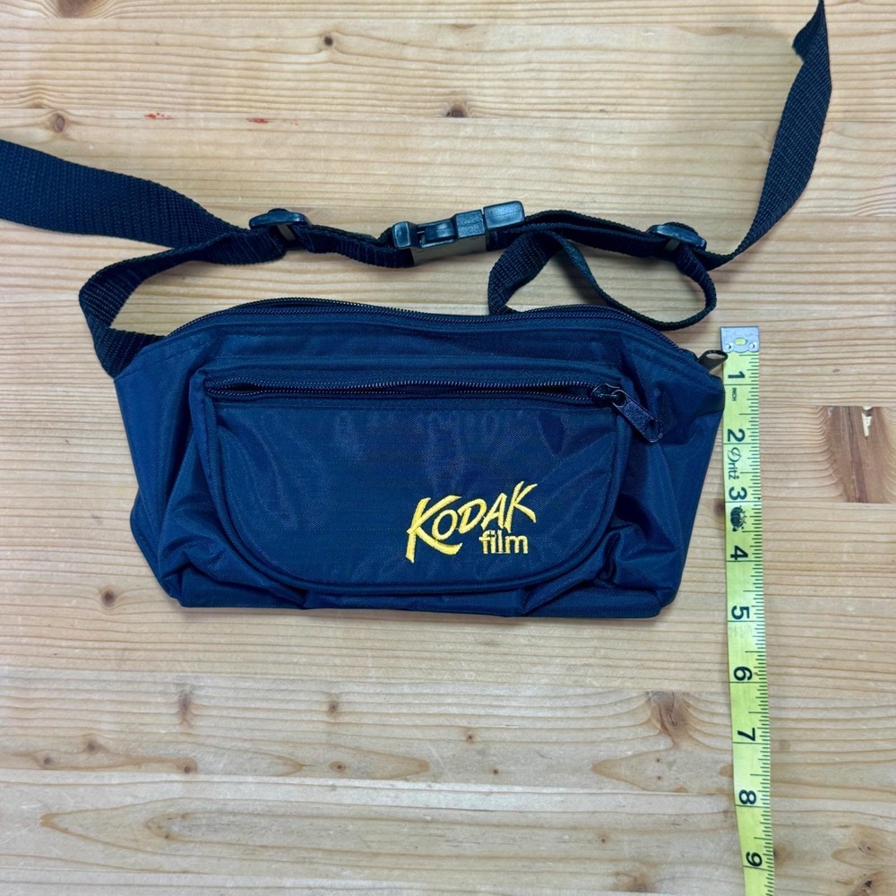 Kodak Film Black Fanny Pack Waist Bag Retro 90s Adjustable Strap Vintage - Picture 5 of 7